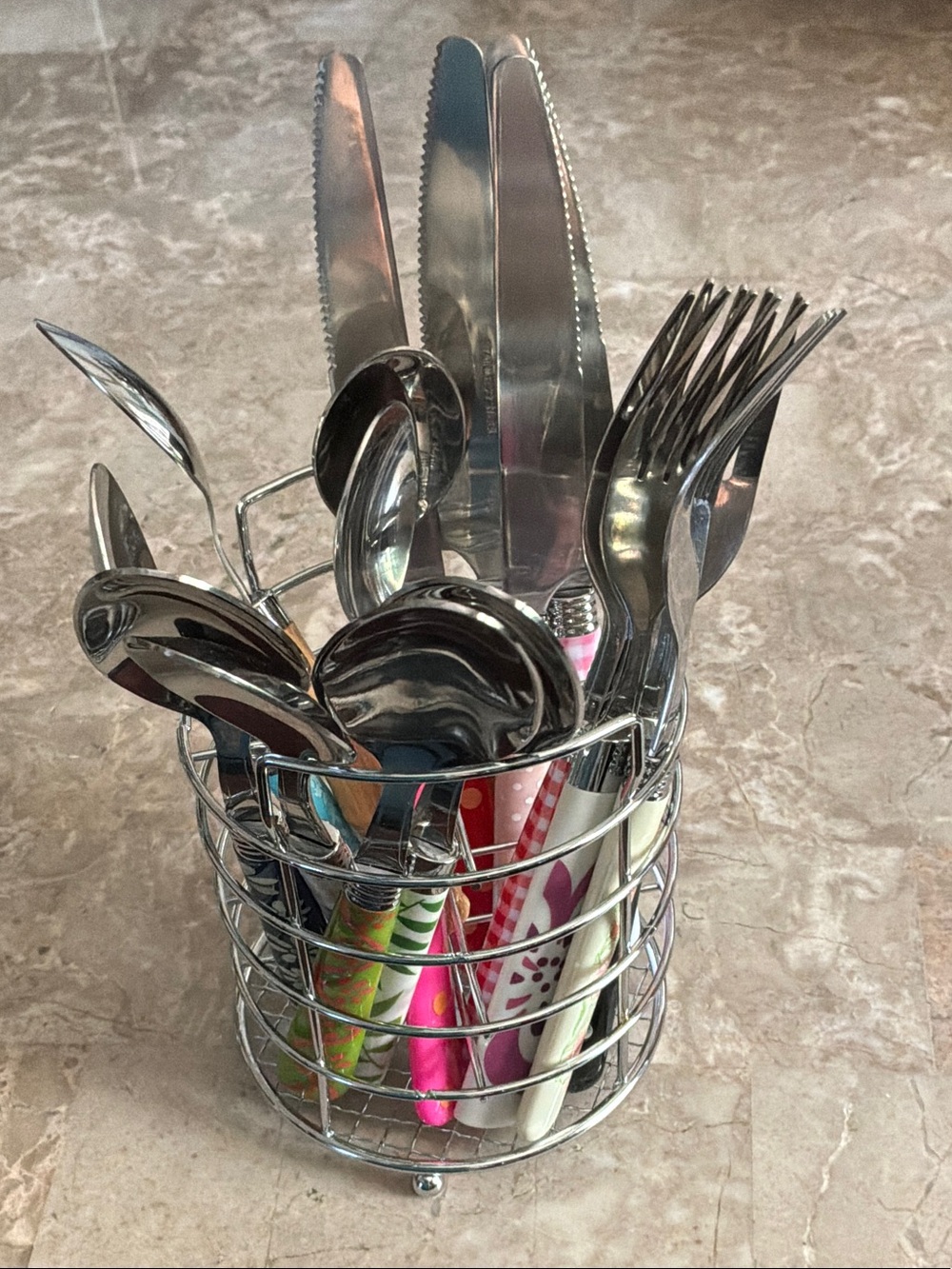 Stainless Steel Cutlery Set with Multicolor Handles - Home Dining